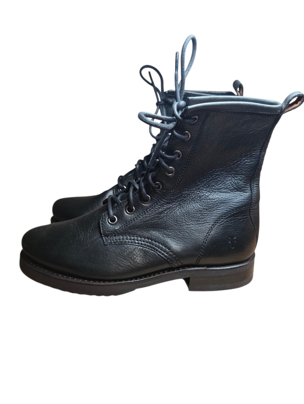 Frye Women's Veronica Flex Combat Lace Up Boots Black Leather Size 6.5 M